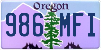 OR license plate 986MFI