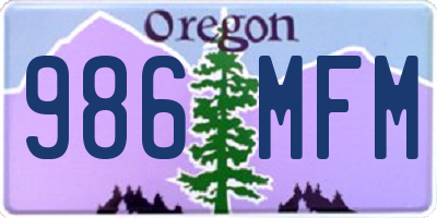 OR license plate 986MFM