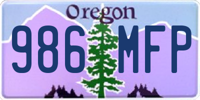 OR license plate 986MFP