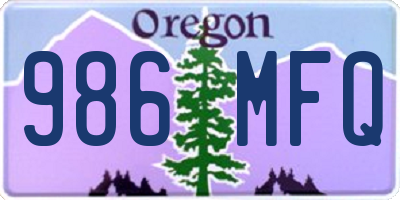 OR license plate 986MFQ