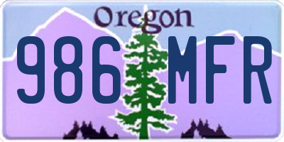 OR license plate 986MFR