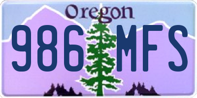 OR license plate 986MFS