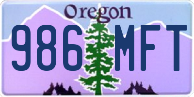 OR license plate 986MFT