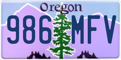 OR license plate 986MFV