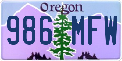 OR license plate 986MFW