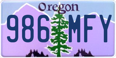 OR license plate 986MFY