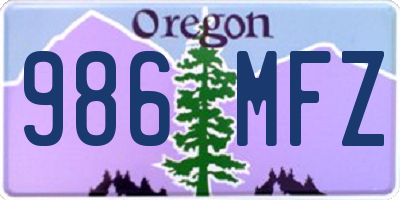 OR license plate 986MFZ