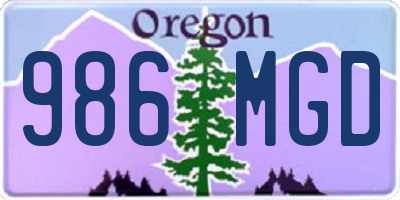 OR license plate 986MGD