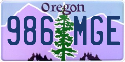 OR license plate 986MGE