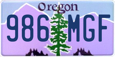 OR license plate 986MGF