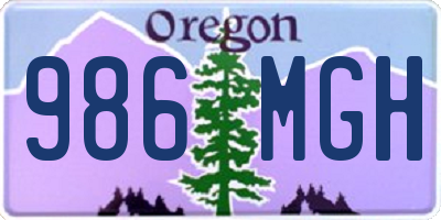 OR license plate 986MGH