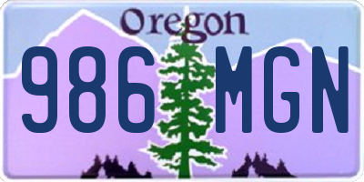 OR license plate 986MGN