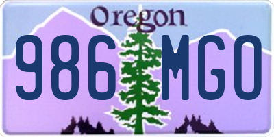 OR license plate 986MGO