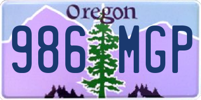 OR license plate 986MGP