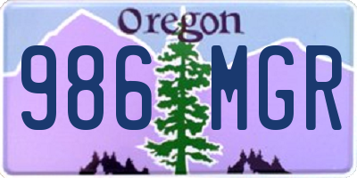 OR license plate 986MGR