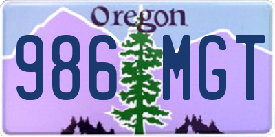 OR license plate 986MGT