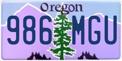 OR license plate 986MGU