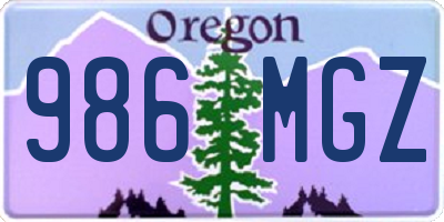 OR license plate 986MGZ