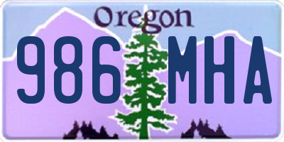 OR license plate 986MHA