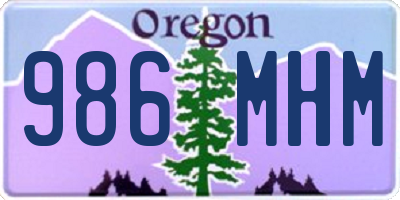 OR license plate 986MHM