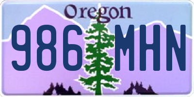 OR license plate 986MHN