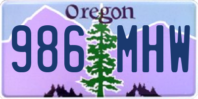 OR license plate 986MHW