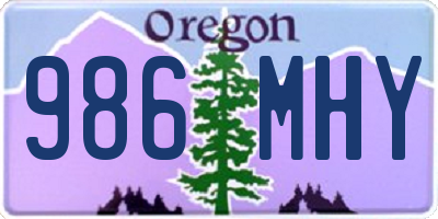 OR license plate 986MHY