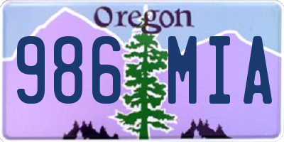 OR license plate 986MIA