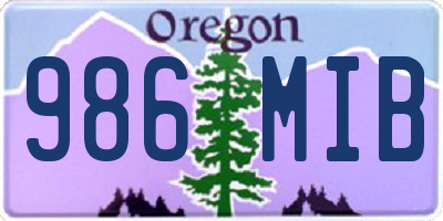 OR license plate 986MIB