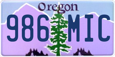 OR license plate 986MIC