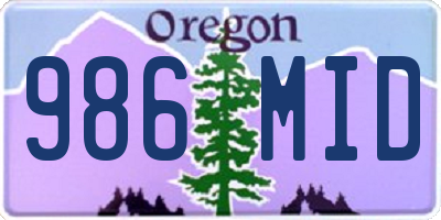 OR license plate 986MID
