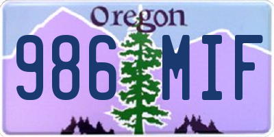 OR license plate 986MIF
