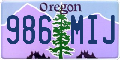 OR license plate 986MIJ