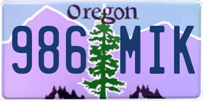 OR license plate 986MIK
