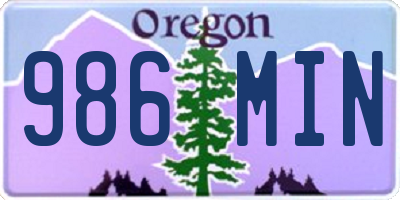 OR license plate 986MIN