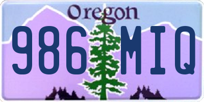 OR license plate 986MIQ