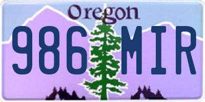 OR license plate 986MIR