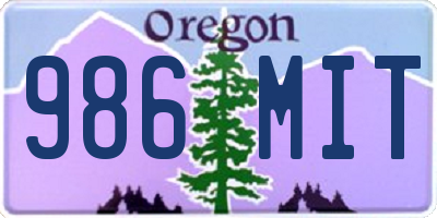 OR license plate 986MIT