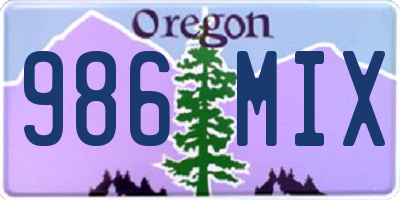 OR license plate 986MIX