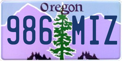OR license plate 986MIZ