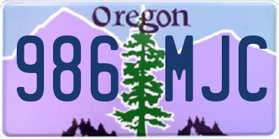 OR license plate 986MJC