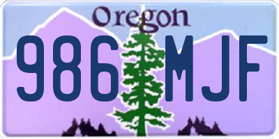 OR license plate 986MJF