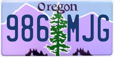 OR license plate 986MJG