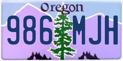 OR license plate 986MJH