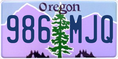 OR license plate 986MJQ