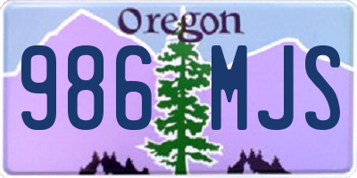 OR license plate 986MJS