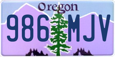 OR license plate 986MJV
