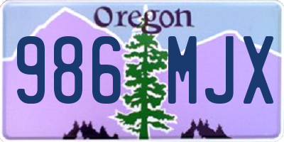 OR license plate 986MJX