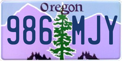 OR license plate 986MJY