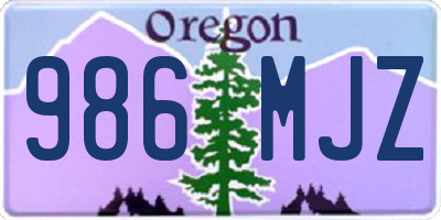 OR license plate 986MJZ